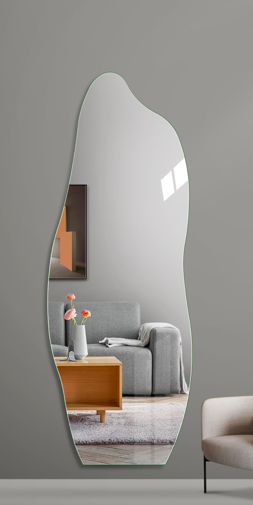 Fun Art Irregular Frameless Full Length Mirror – Hans and Alice