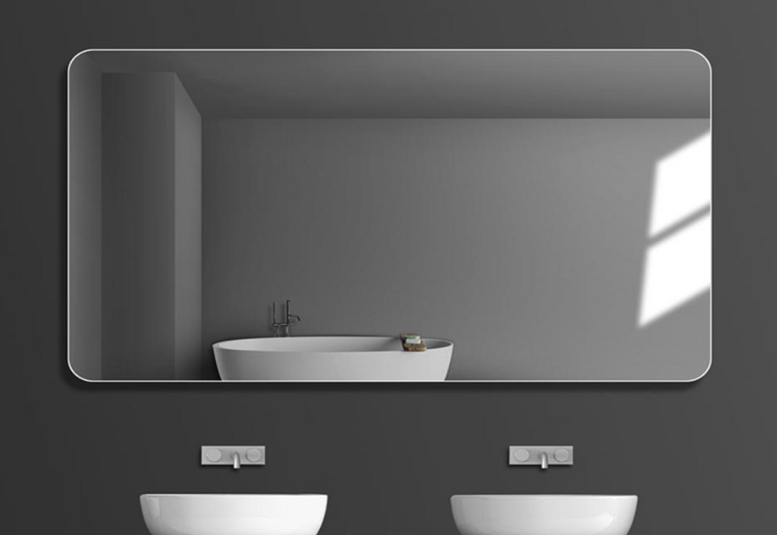 Modern Rounded Rectangle Frameless Mirror – Hans and Alice
