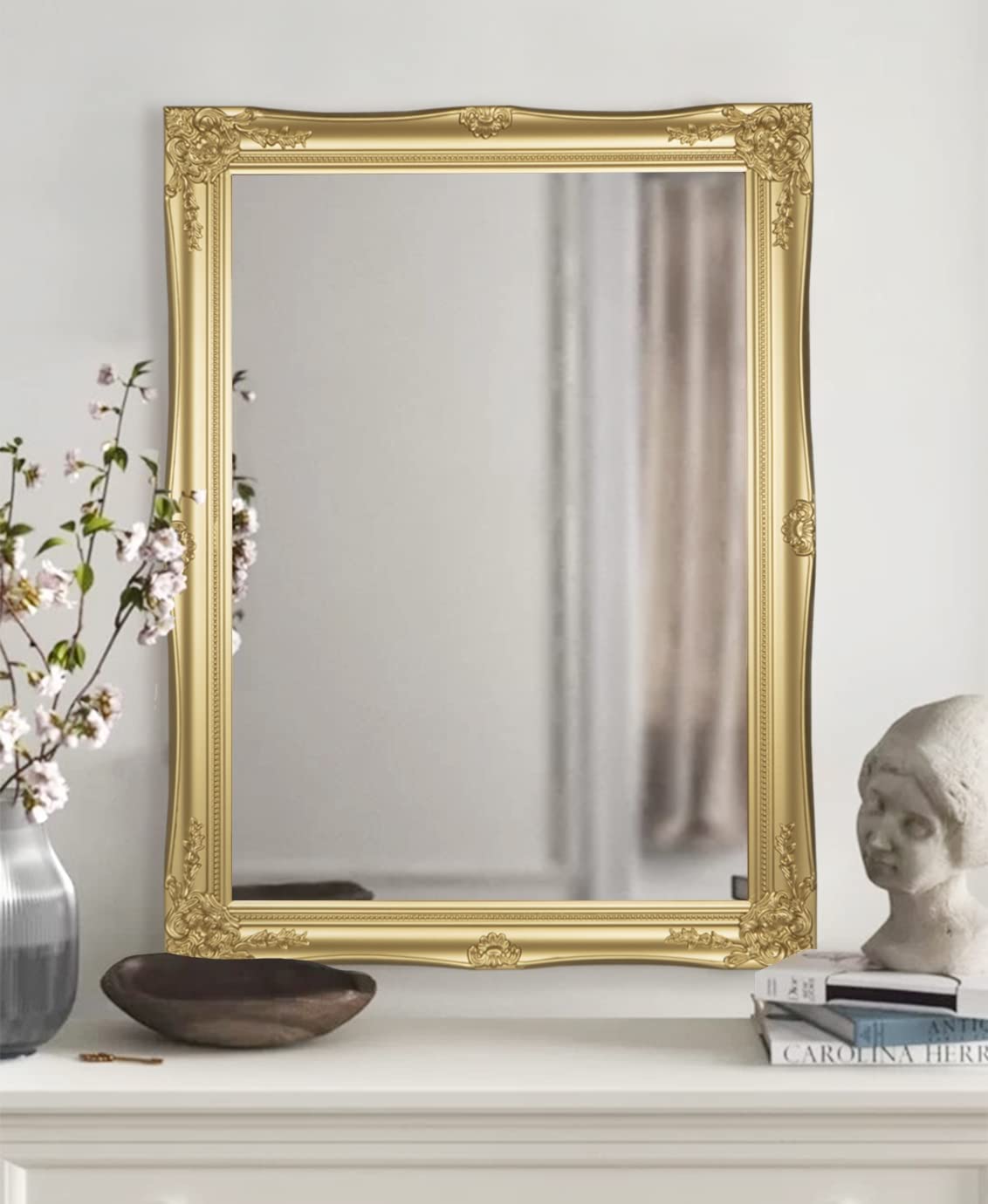 アリス展　アリス　パブミラー　ゴールドフレーム Vintage Baroque Wooden Mirror – Hans and Alice