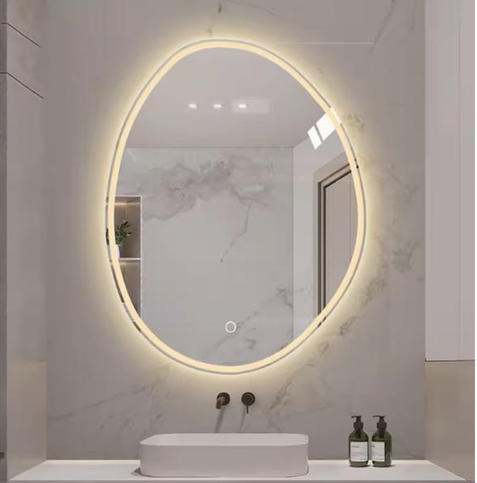 LED Wabi-Sabi Egg 2.5CM Frosted Line Front Light Mirror