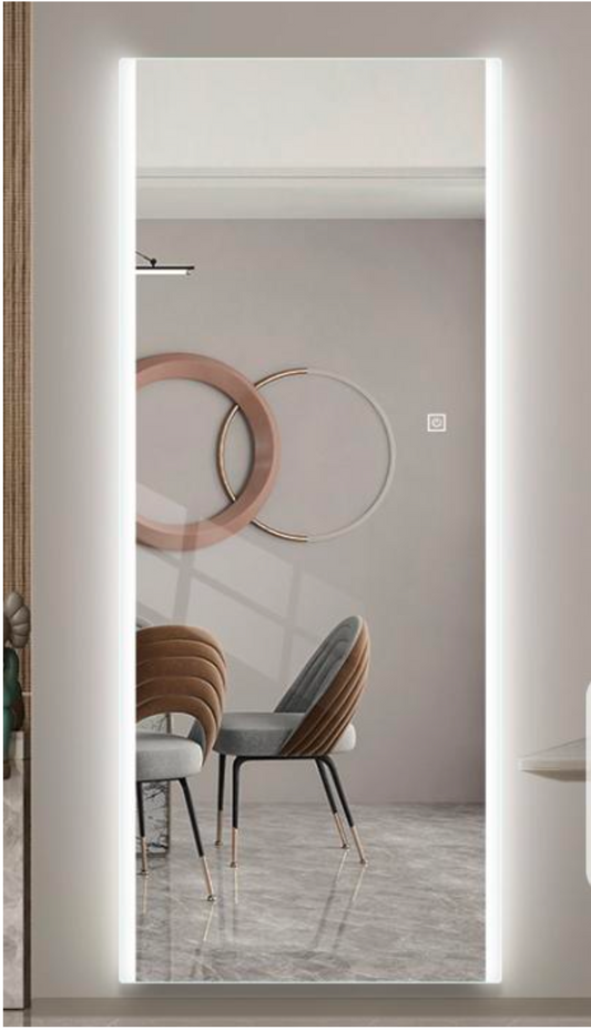 LED Rectangle 3CM Frosted Line Front Light Full Length Mirror